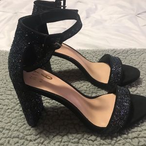 Black Faux Suede Heels